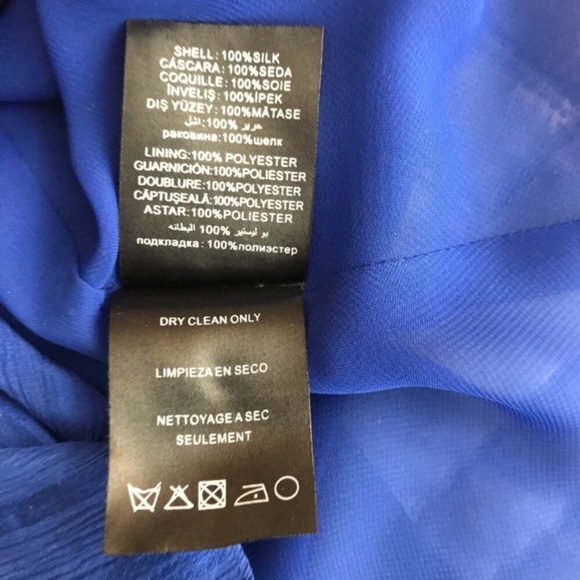 Vintage Bebe Y2K Royal Blue One Shoulder Silk Top S - Picture 6 of 7